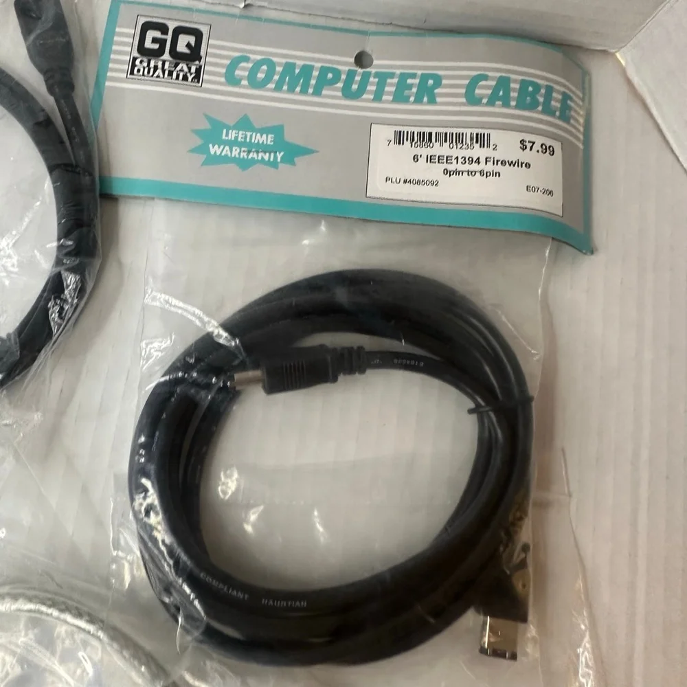 Lot of 7 New FireWire 400 Cables (Various Lengths)